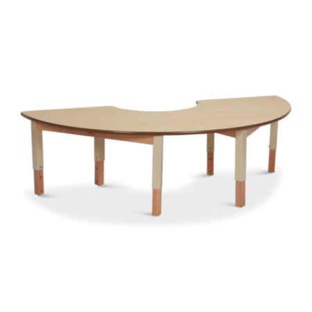 Millhouse Height Adjustable Semi Circle Classroom Table - W1630 x D560mm