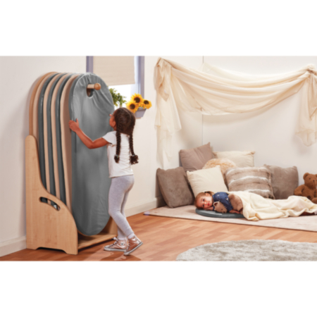 Millhouse Slumberstore Freestanding Storage and Sleep Mats - Grey and Cream
