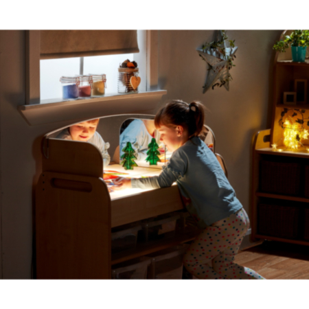 Millhouse Early Years Indoor Maple Low Mirror Play Unit with Mirror Surround