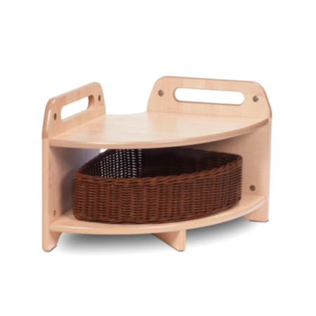 Millhouse Early Years Indoor Maple Low Corner Unit with 1 Basket