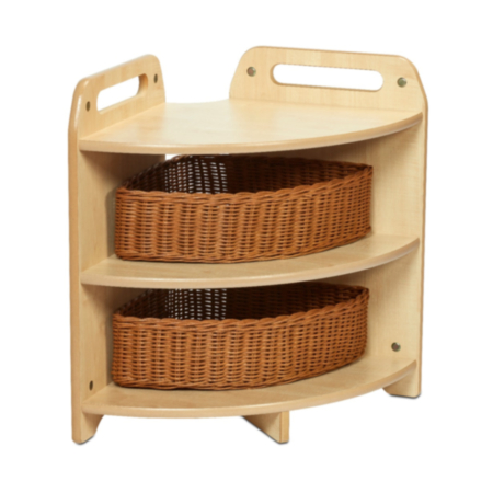 Millhouse Early Years Indoor Maple Tall Corner Unit with 2 Baskets