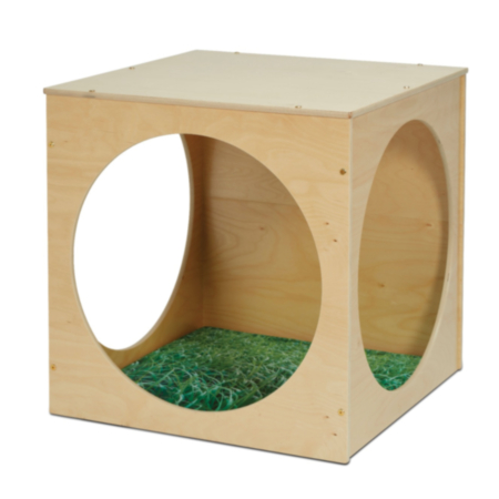 Millhouse Early Years Wooden Reading Cube with Double Sided Wipe Clean Floor Mat