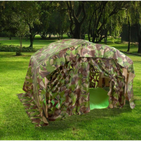 Millhouse Indoor and Outdoor Folding Den with Camouflage Den Kit