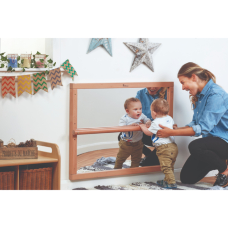 Millhouse Early Years Beech Pull Up and Play Mirror