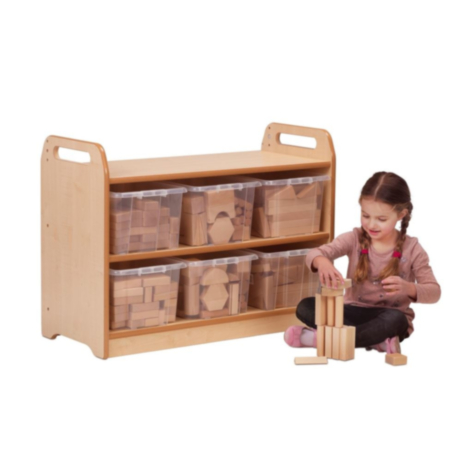 Millhouse Early Years Tall Block Play Storage Unit - With Blocks