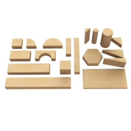 Millhouse Early Years Triangle and Pillar Wooden Construction Blocks Set
