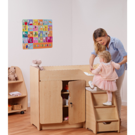Millhouse Wooden Baby Changing Stepped Unit and Wall Storage Unit