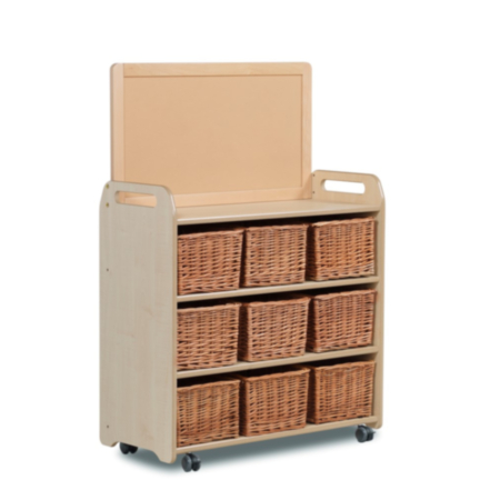 Millhouse Early Years Wooden Mobile Shelf Unit with Top Add-on