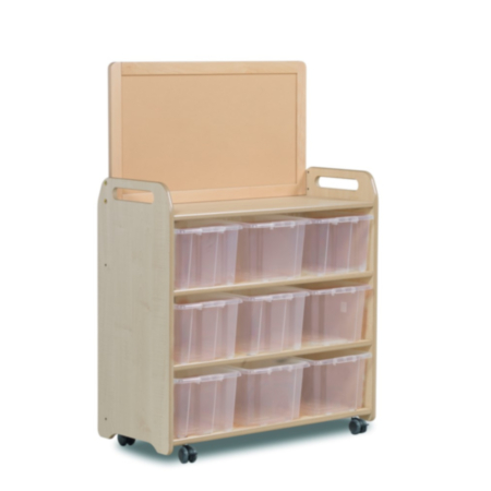 Millhouse Early Years Wooden Mobile Shelf Unit with Top Add-on