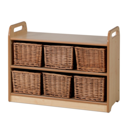 Millhouse Early Years Wooden Tall Storage Unit with Display and Mirror Back
