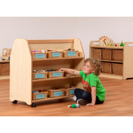 Millhouse Early Years Wooden Mobile Double-Sided Storage Trolley