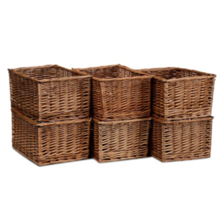 Millhouse Early Years Large Wicker Storage Baskets - Set of 6 