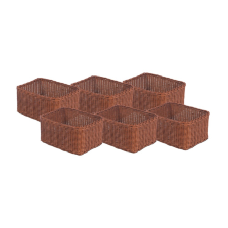 Millhouse Early Years Large Wicker Storage Baskets - Set of 6 