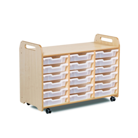 Millhouse Early Years Shallow 3 Column Tray Storage Unit with Castors