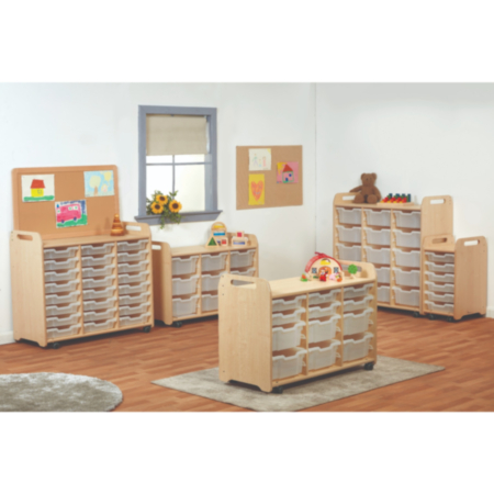 Millhouse Early Years Tray Storage Unit with 6 Shallow plus 6 Deep Clear Trays