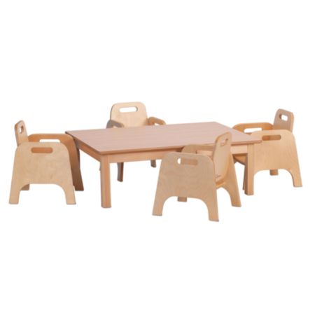 Millhouse Early Years Rectangular Table and 4 Sturdy Chairs - Bundle Deal