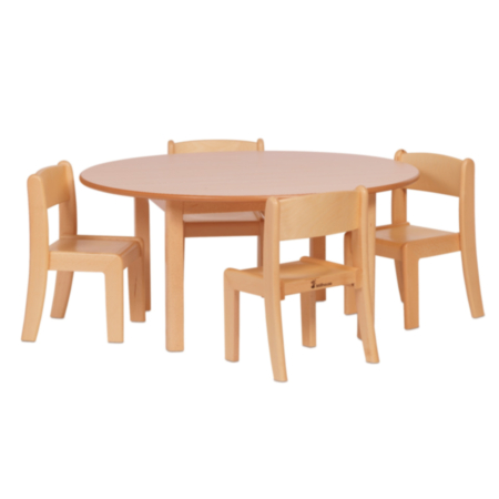 Millhouse Early Years Classroom Table and 4 Stacking Chairs Set