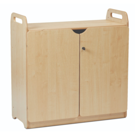Millhouse Lockable Storage Cupboard with Display and Mirror Back