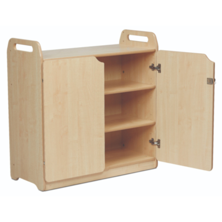 Millhouse Lockable Storage Cupboard with Display and Mirror Back