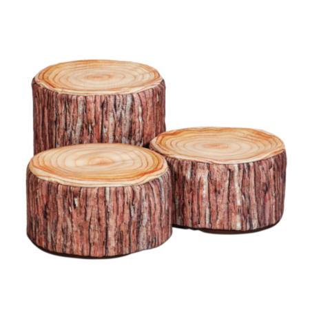 Millhouse Early Years Soft Seating Log Themed Seats - Set of 3