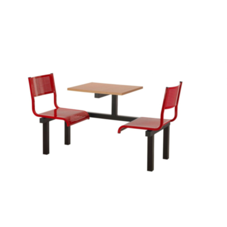 Barrett Metal Perforated 2 Seater Fast Food Seating Unit