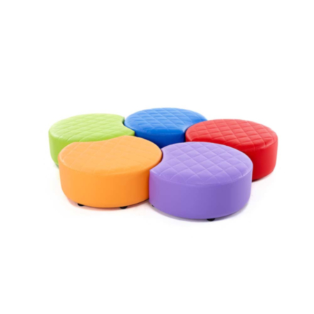 Children&#039;s Quilted Colourful Snuggle Stools - Set of 5