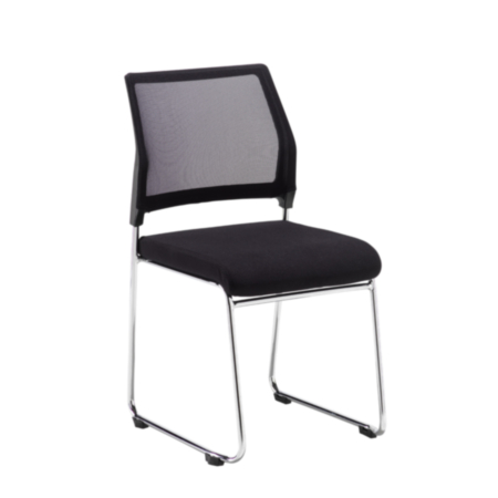 Quavo Black Stackable Mesh Meeting Chair - Pack of 4