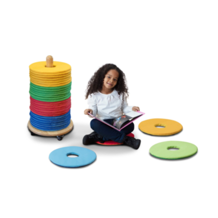 Rainbow Circular Floor Cushions and Donut Trolley Set