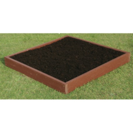 Square Outdoor Recycled Plastic Low Raised Bed 