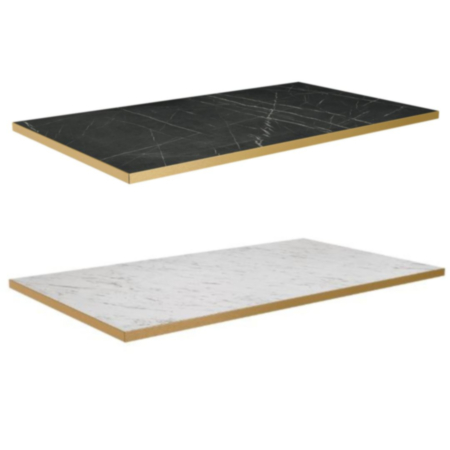 Omega Marble Effect Rectangle Cafe Bistro Table Top 1200x700mm