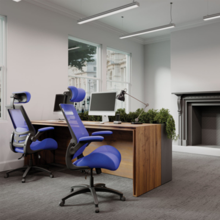 Resolute Office Bariatric Operator Mesh Chair with Folding Arms