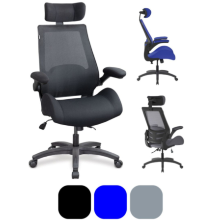 Resolute Office Bariatric Operator Mesh Chair with Folding Arms
