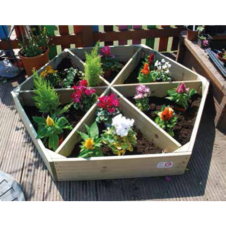 Childrens Outdoor Wooden Hexagonal Garden Planter