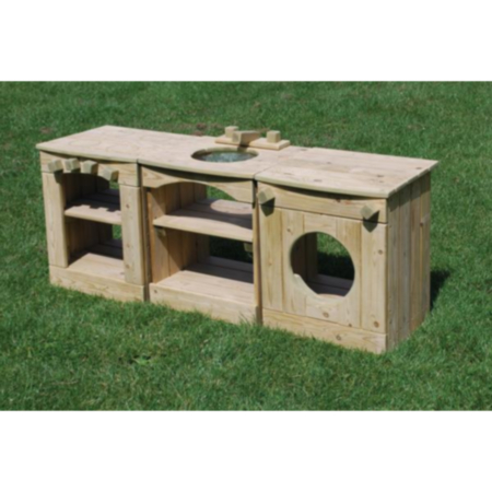 Complete Outdoor Wooden Kitchen - Set of 3 Units