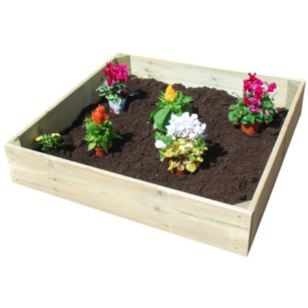 Childrens Learn to Grow Wooden Square Planter