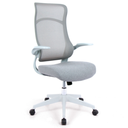 Romsey High Back Mesh Back Chair with Fabric Seat and Folding Arms