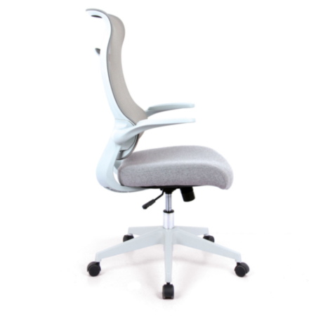 Romsey High Back Mesh Back Chair with Fabric Seat and Folding Arms