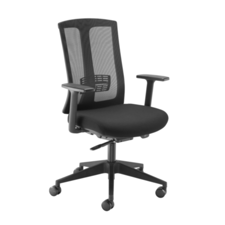 Ronan Mesh Ergonomic Office Operators Chair with Fixed Arms - Black