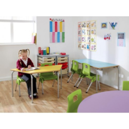Metalliform Trapezoidal School Classroom Table