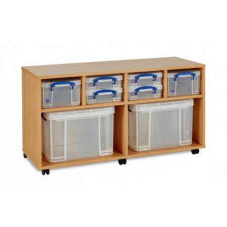 Monarch Classroom Storage Unit with 4 x 4L, 2 x 9L and 2 x 35L Really Useful Boxes