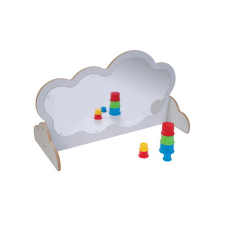 Early Years Antibacterial Grey Double-Sided Cloud Crawl Up Mirror