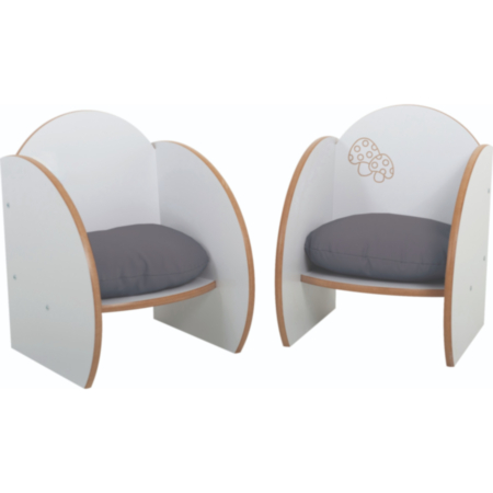 Mini Range Early Years Wooden Low Circular Table and Chair Set-Grey