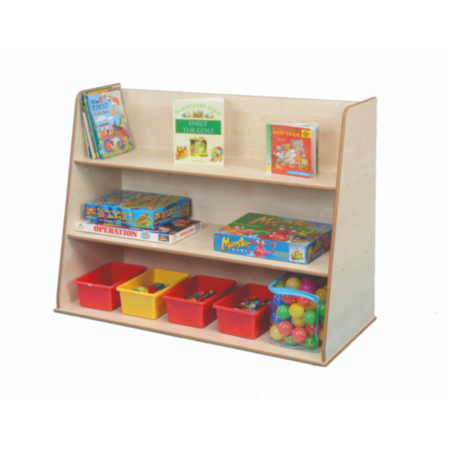 Early Years Free Standing Antibacterial Deep Classroom Bookcase Storage Unit