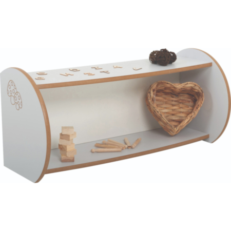 Mini Range Wooden Shelf Unit with Mirror Back