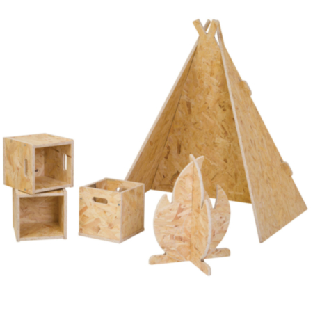 Early Years Conversations Around the Campfire Teepee, Campfire and Stool Set