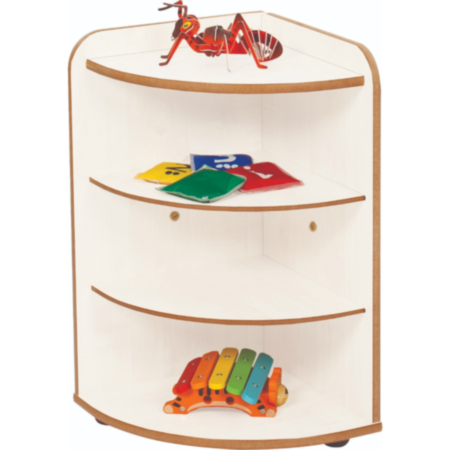 Mini Range Wooden Curved Corner 3 High Shelf Unit