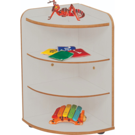 Mini Range Wooden Curved Corner 3 High Shelf Unit