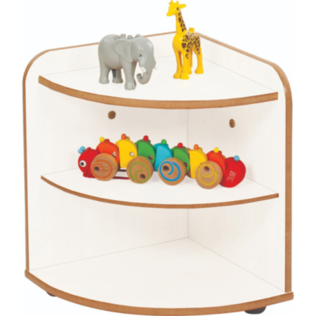 Mini Range Wooden Curved Corner 2 High Shelf Unit