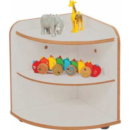 Mini Range Wooden Curved Corner 2 High Shelf Unit