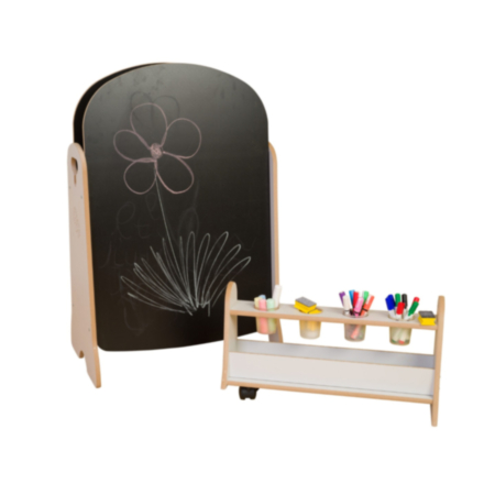 Early Years Indoor Tall Double Sided Easel and Storage Trolley Set